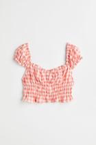 H & M - Puff-sleeved Blouse - Red