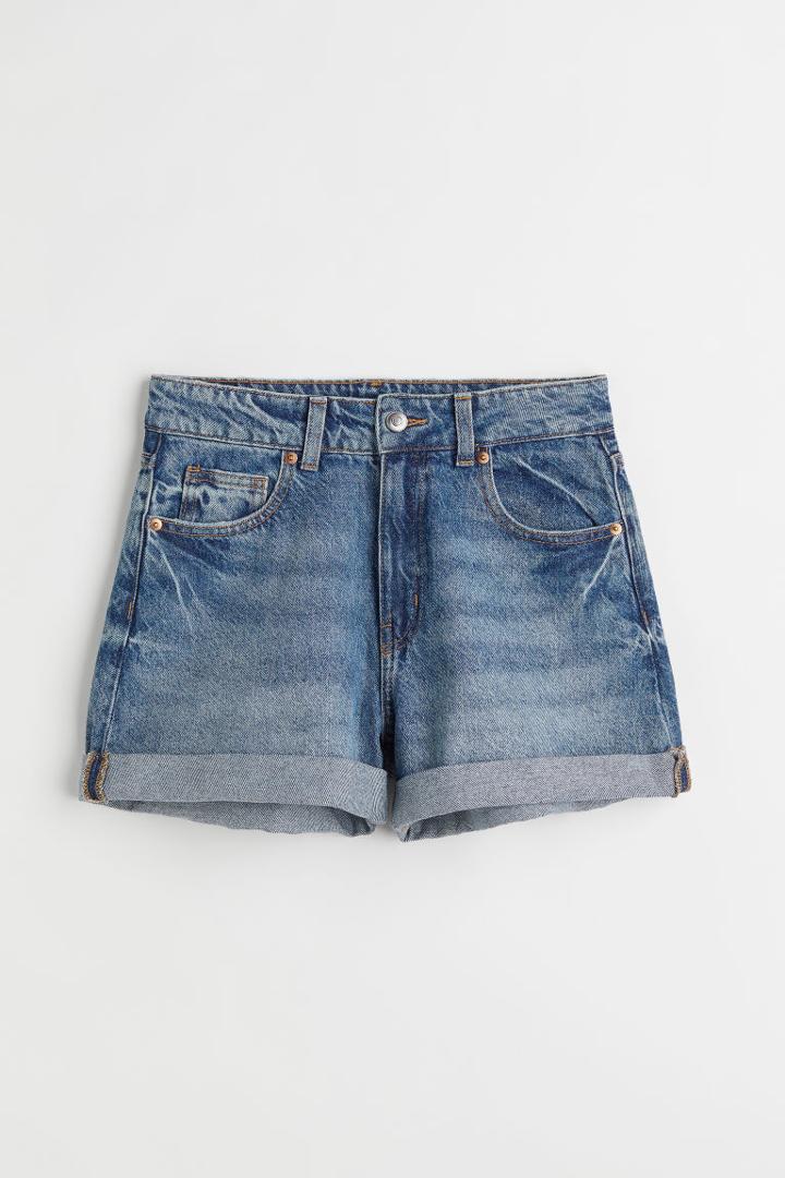 H & M - Mom High Denim Shorts - Blue