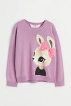 H & M - Fine-knit Cotton Sweater - Purple