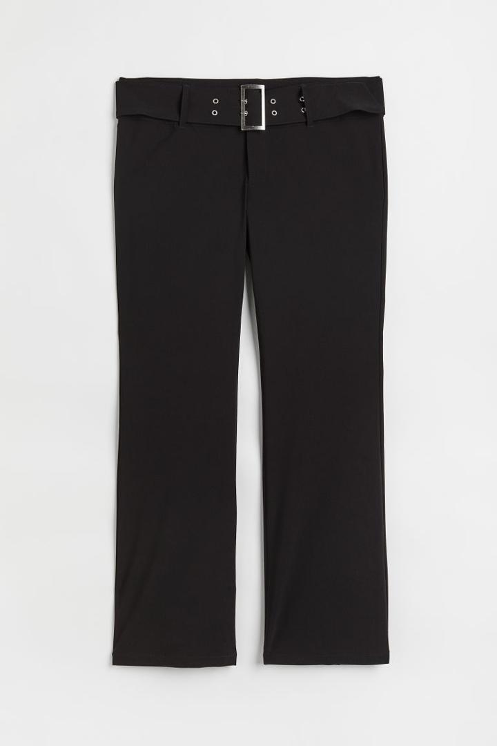 H & M - H & M+ Flared Pants With Belt - Black