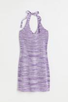 H & M - Knit Halterneck Dress - Purple