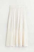H & M - Calf-length Sequined Skirt - White