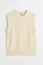 H & M - Regular Fit Wool Sweater Vest - White