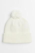 H & M - Rib-knit Pompom Hat - White