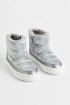 H & M - Thermolite Padded Boots - Silver