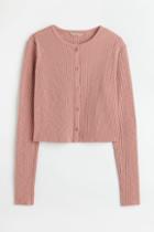 H & M - Ribbed Cotton Cardigan - Orange