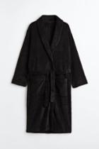 H & M - Fleece Bathrobe - Black