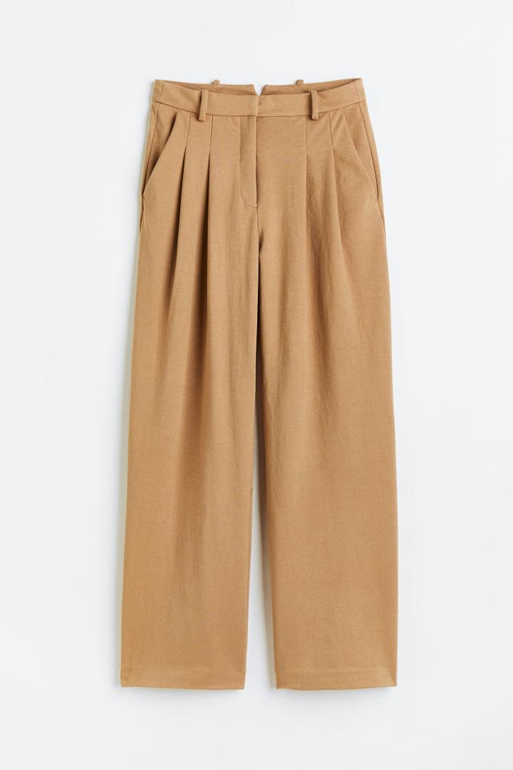 H & M - Wide-leg Dress Pants - Beige