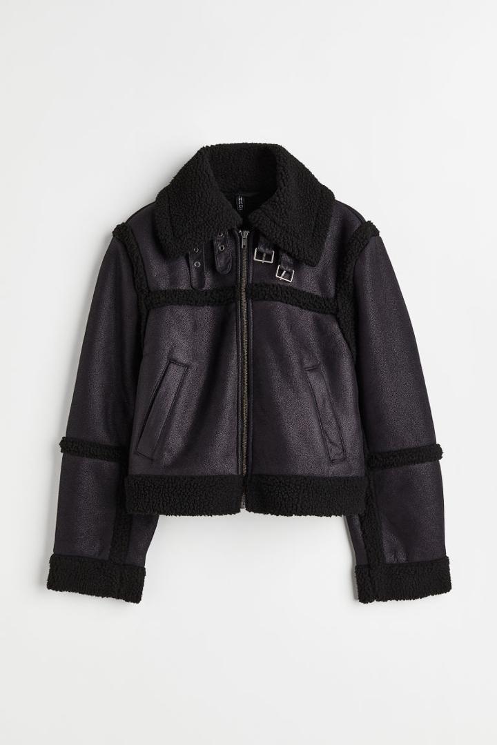 H & M - Fleece-lined Jacket - Black