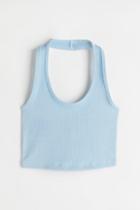 H & M - Halter Crop Top - Blue