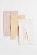 H & M - 3-pack Cotton Leggings - Yellow