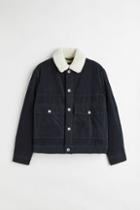 H & M - Pile-lined Corduroy Jacket - Turquoise