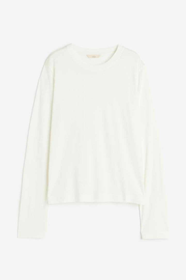 H & M - Silk-blend Top - White