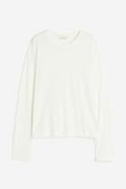 H & M - Silk-blend Top - White