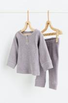 H & M - Waffled Set - Gray