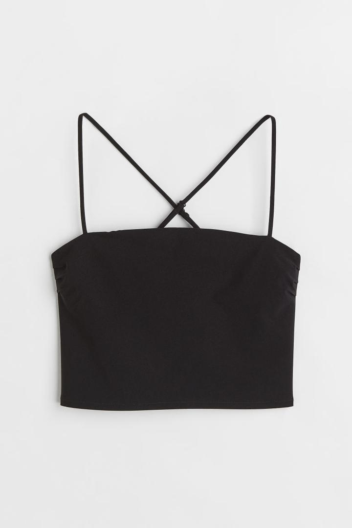 H & M - Bandeau Crop Top - Black