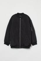 H & M - Oversized Bomber Jacket - Black