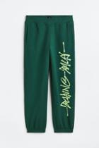 H & M - Loose Fit Printed Sweatpants - Green