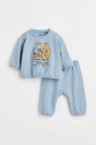 H & M - 2-piece Printed Cotton Set - Blue