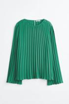 H & M - H & M+ Pleated Blouse - Green