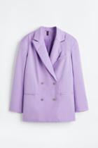 H & M - Double-breasted Jacket - Purple