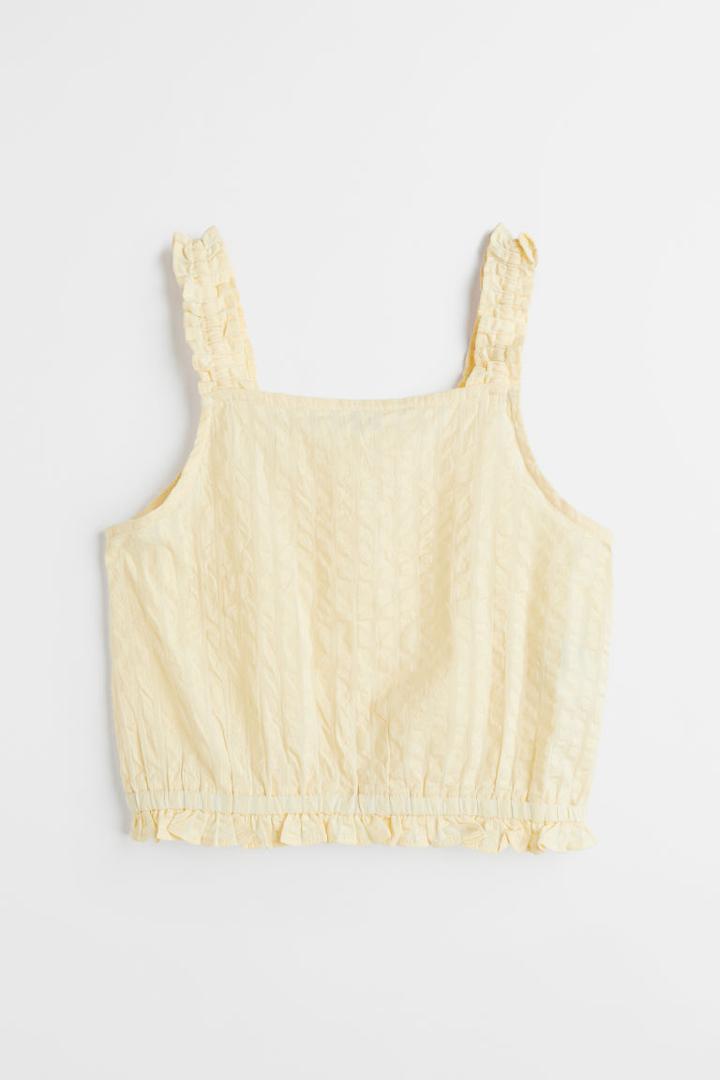 H & M - Sleeveless Crop Top - Yellow