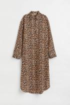 H & M - Jacquard-weave Shirt Dress - Black