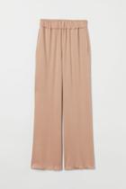 H & M - Wide-cut Lyocell-blend Pants - Beige