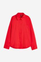 H & M - Cotton Poplin Shirt - Red