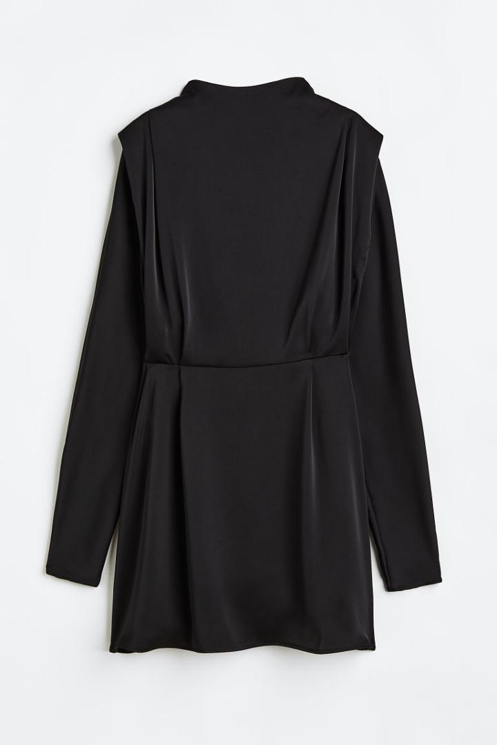 H & M - Dolman-sleeved Dress - Black