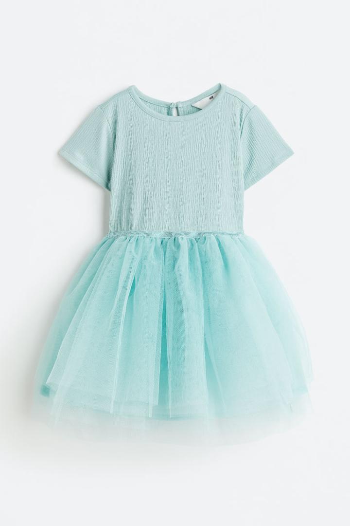 H & M - Tulle-skirt Dress - Green