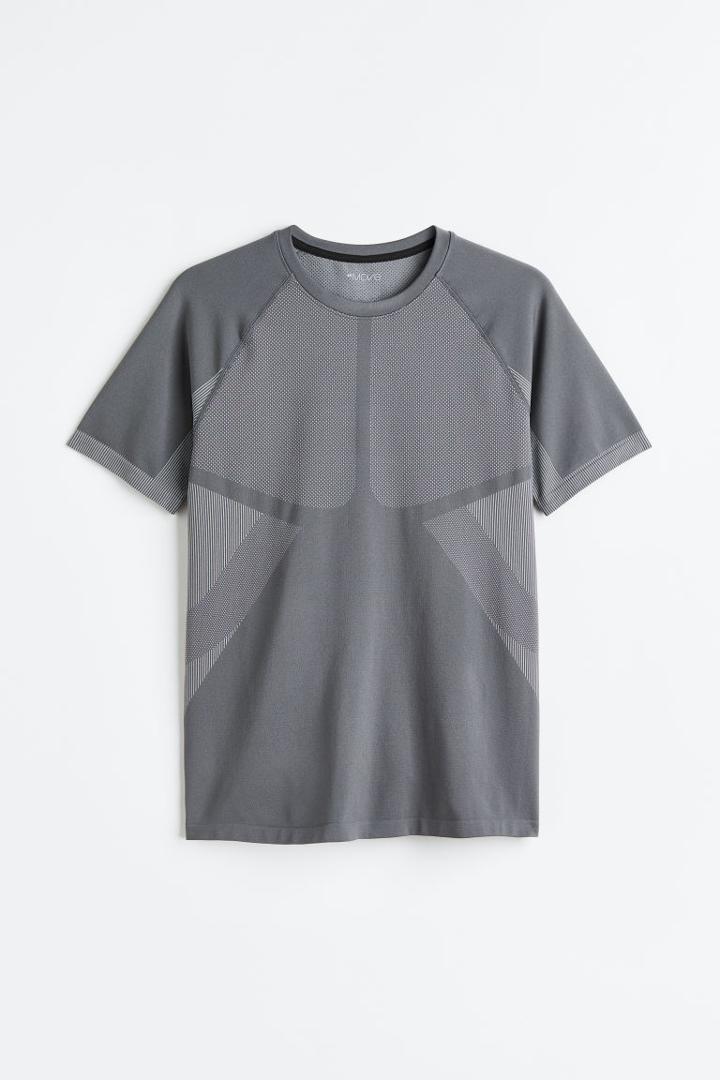 H & M - Drymove&trade; Seamless Sports Shirt - Gray
