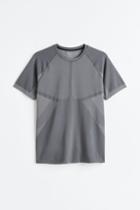 H & M - Drymove&trade; Seamless Sports Shirt - Gray