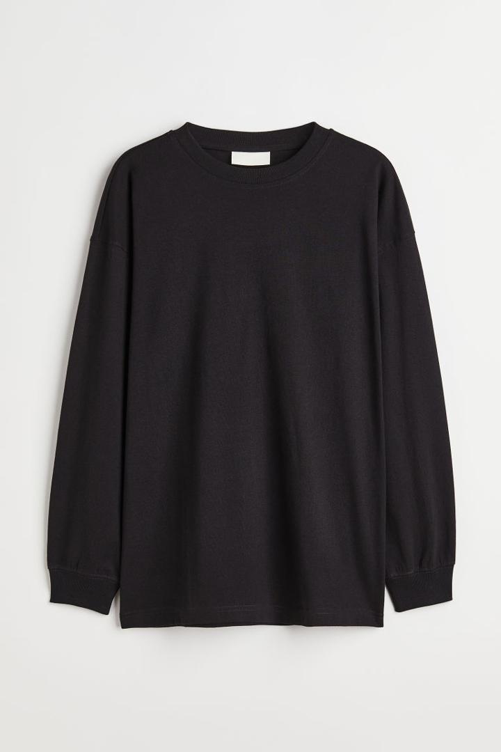 H & M - Oversized Fit Cotton Shirt - Black