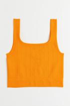 H & M - Seamless Sports Crop Top - Yellow