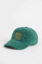 H & M - Embroidered-detail Fluffy Cap - Green