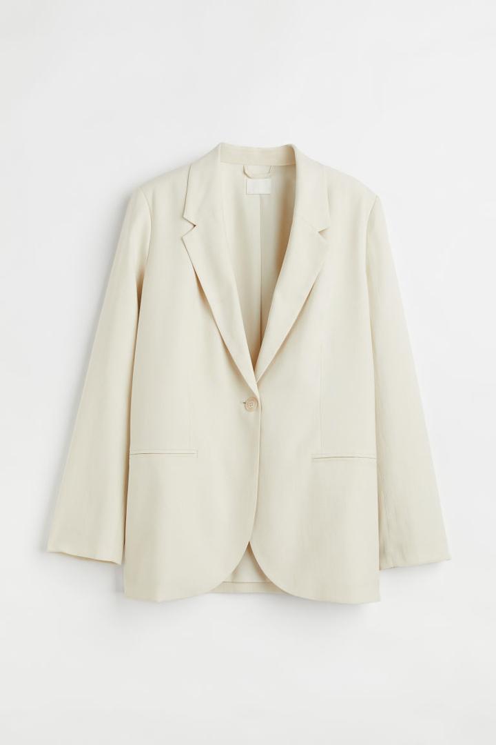 H & M - Lyocell-blend Blazer - Beige