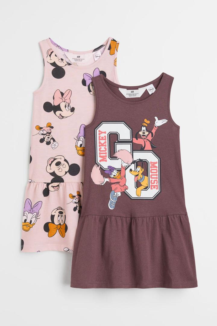 H & M - 2-pack Printed Dresses - Red