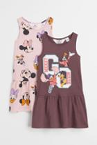 H & M - 2-pack Printed Dresses - Red