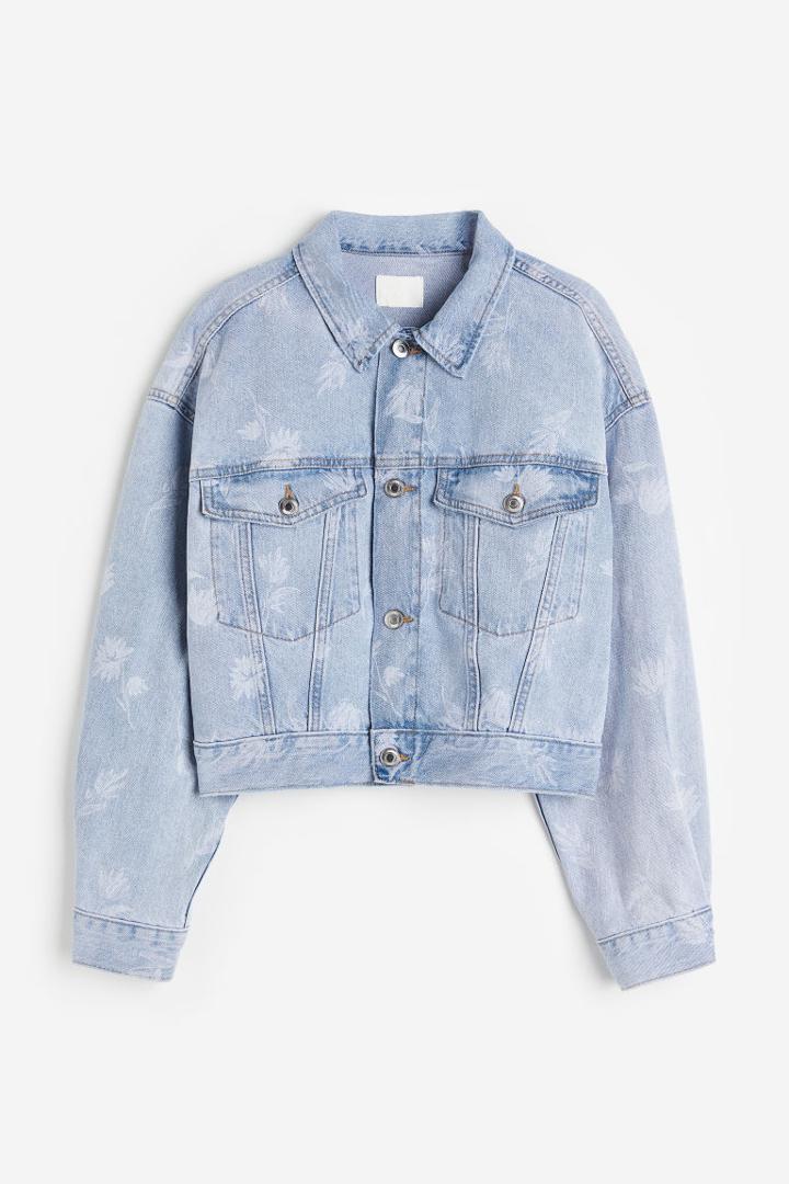 H & M - Printed Denim Jacket - Blue