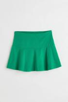 H & M - Flared Cotton Jersey Skirt - Green