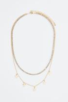 H & M - Double-strand Rhinestone Necklace - Gold