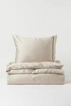 H & M - Viscose Twin Duvet Cover Set - Beige