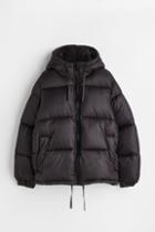 H & M - Hooded Puffer Jacket - Black