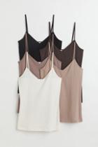 H & M - 5-pack Camisole Tops - White
