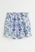 H & M - H & M+ Wide-cut Linen-blend Shorts - Beige