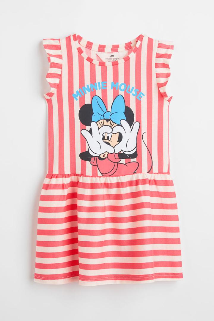 H & M - Printed Cotton Dress - Pink