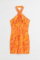 H & M - Halterneck Jersey Dress - Orange