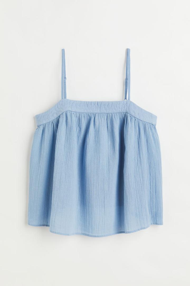 H & M - Crinkled Top - Blue