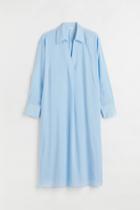 H & M - H & M+ Lyocell-blend Shirt Dress - Blue